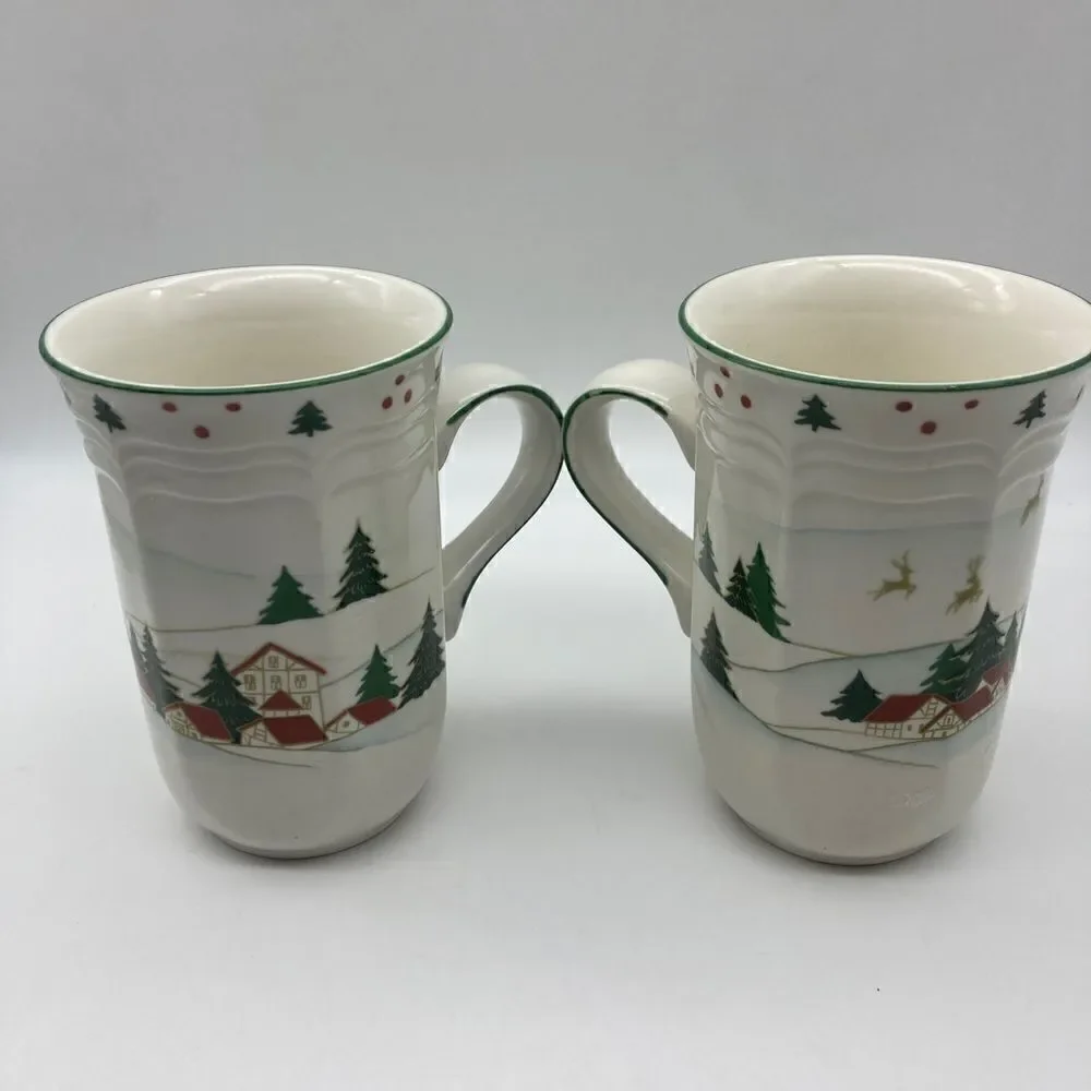 Micasa French Countryside Wonderland Cappuccino Mugs Lot of 2 F 9008 Like New